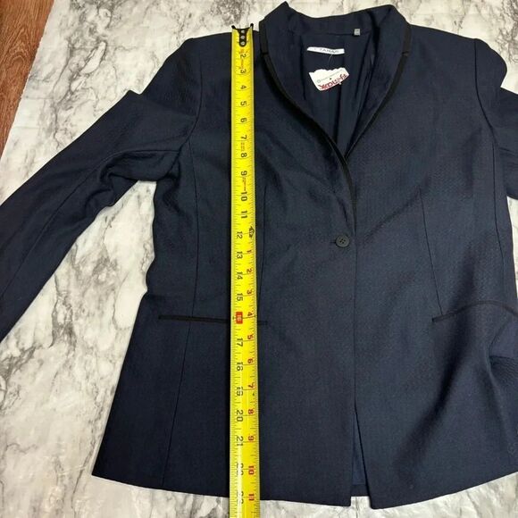 T Tahari Navy Blue Black Blazer Jacket size US 4 Career office wear - Picture 6 of 8